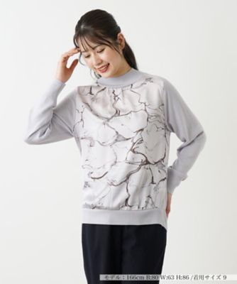 Leilian (Women)/レリアン 異素材切替ハイネックプルオーバー