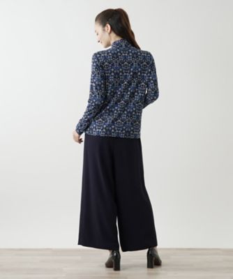プリントハイネックカットソー【Leilian WHITE