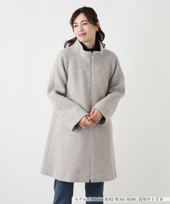 ブークレースタンドカラーコート【Leilian WHITE