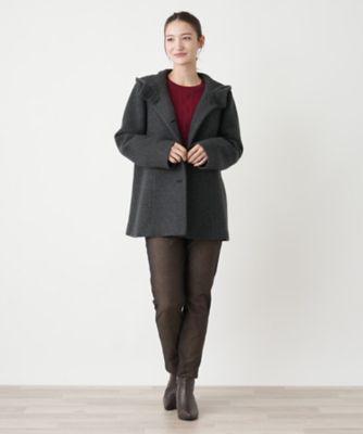 フーデッドショートコート【Ｌｅｉｌｉａｎ　ＷＨＩＴＥ　ＬＡＢＥＬ】