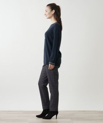 刺繍入りカシミヤクルーネックニット【Ｌｅｉｌｉａｎ　ＷＨＩＴＥ　ＬＡＢＥＬ】