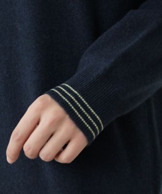 刺繍入りカシミヤクルーネックニット【Ｌｅｉｌｉａｎ　ＷＨＩＴＥ　ＬＡＢＥＬ】
