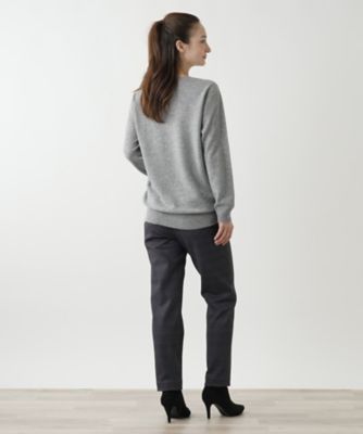 刺繍入りカシミヤクルーネックニット【Ｌｅｉｌｉａｎ　ＷＨＩＴＥ　ＬＡＢＥＬ】