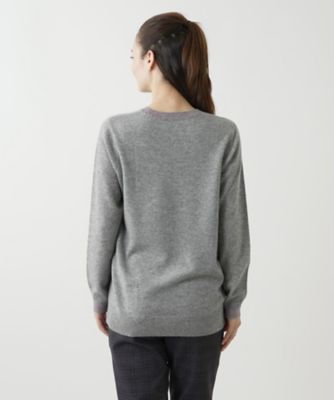 刺繍入りカシミヤクルーネックニット【Ｌｅｉｌｉａｎ　ＷＨＩＴＥ　ＬＡＢＥＬ】