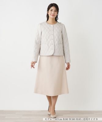 中わた入りノーカラージャケット【Ｌｅｉｌｉａｎ　ＷＨＩＴＥ　ＬＡＢＥＬ】