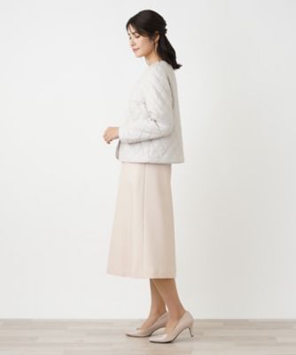 中わた入りノーカラージャケット【Ｌｅｉｌｉａｎ　ＷＨＩＴＥ　ＬＡＢＥＬ】