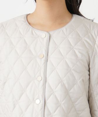 中わた入りノーカラージャケット【Ｌｅｉｌｉａｎ　ＷＨＩＴＥ　ＬＡＢＥＬ】