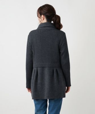 編地切替ロングカーディガン【Ｌｅｉｌｉａｎ　ＷＨＩＴＥ　ＬＡＢＥＬ】