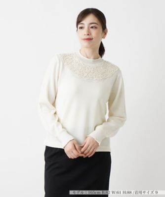 ＜Leilian (Women)＞レースハイネックニット