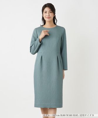 ＜Leilian (Women)＞クルーネックワンピース【Ｌｅｉｌｉａｎ　ＷＨＩＴＥ　ＬＡＢＥＬ】
