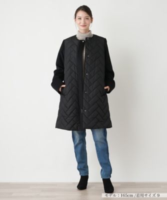 キルティング切替ノーカラーコート【Ｌｅｉｌｉａｎ　ＷＨＩＴＥ　ＬＡＢＥＬ】