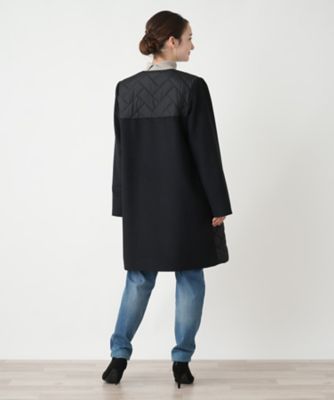キルティング切替ノーカラーコート【Ｌｅｉｌｉａｎ　ＷＨＩＴＥ　ＬＡＢＥＬ】