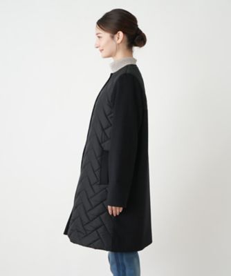 キルティング切替ノーカラーコート【Ｌｅｉｌｉａｎ　ＷＨＩＴＥ　ＬＡＢＥＬ】