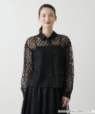 チュールブラウス【ＴＨＥ　ＮＥＷ】【Ｌｅｉｌｉａｎ　ＷＨＩＴＥ　ＬＡＢＥＬ】