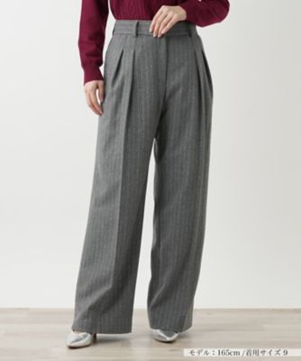 Leilian (Women)/レリアン ピンストライプワイドパンツ【THE NEW】【Leilian WHITE LABEL】