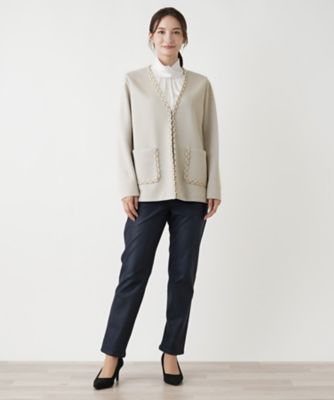 Ｖネックノーカラージャケット【ＴＨＥ　ＮＥＷ】【Ｌｅｉｌｉａｎ　ＷＨＩＴＥ　ＬＡＢＥＬ】