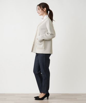 Ｖネックノーカラージャケット【ＴＨＥ　ＮＥＷ】【Ｌｅｉｌｉａｎ　ＷＨＩＴＥ　ＬＡＢＥＬ】