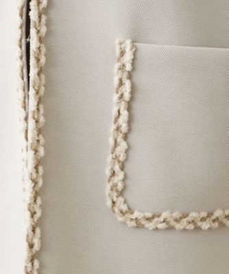 Ｖネックノーカラージャケット【ＴＨＥ　ＮＥＷ】【Ｌｅｉｌｉａｎ　ＷＨＩＴＥ　ＬＡＢＥＬ】