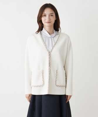 Ｖネックノーカラージャケット【ＴＨＥ　ＮＥＷ】【Ｌｅｉｌｉａｎ　ＷＨＩＴＥ　ＬＡＢＥＬ】