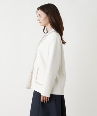 Ｖネックノーカラージャケット【ＴＨＥ　ＮＥＷ】【Ｌｅｉｌｉａｎ　ＷＨＩＴＥ　ＬＡＢＥＬ】