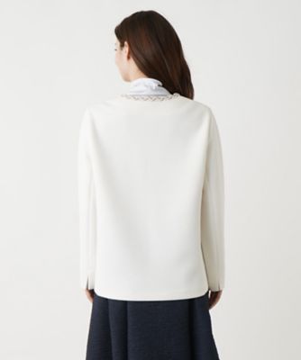 Ｖネックノーカラージャケット【ＴＨＥ　ＮＥＷ】【Ｌｅｉｌｉａｎ　ＷＨＩＴＥ　ＬＡＢＥＬ】