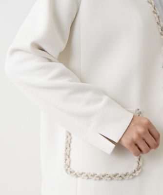 Ｖネックノーカラージャケット【ＴＨＥ　ＮＥＷ】【Ｌｅｉｌｉａｎ　ＷＨＩＴＥ　ＬＡＢＥＬ】
