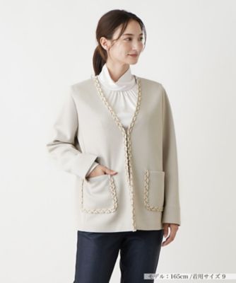 Ｖネックノーカラージャケット【ＴＨＥ　ＮＥＷ】【Ｌｅｉｌｉａｎ　ＷＨＩＴＥ　ＬＡＢＥＬ】