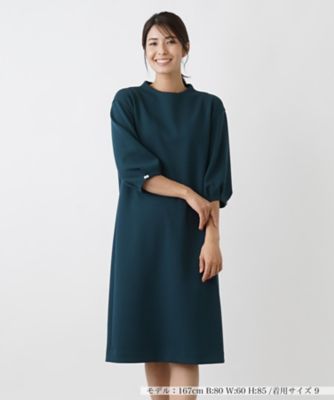 Leilianレリアン スキッパーネックワンピース 13＋ ボトルネック