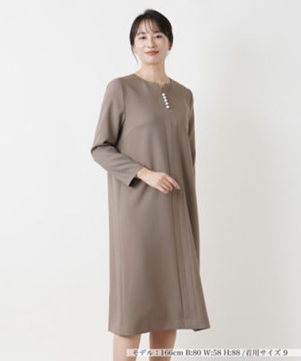 ＜Leilian (Women)＞キーネックワンピース【Ｌｅｉｌｉａｎ　ＷＨＩＴＥ　ＬＡＢＥＬ】