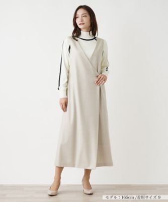＜BOURGE (Women)＞千鳥格子柄カシュクールジャンパースカート【ＴＨＥ　ＮＥＷ】