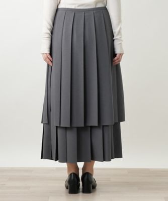Leilian　レリアン　ロングスカート　プリーツスカート　総柄　ブルー プリーツスカート[品番：LAVW0004839]｜Leilian（レリアン）の