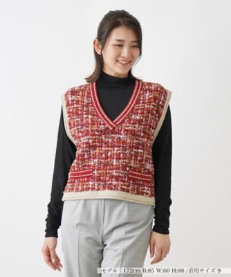 ＜BOURGE (Women)＞ツイードニットベスト