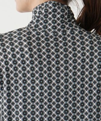 幾何学柄ハイネックカットソー【ＲＯＣＨＡＳ　Ｐｒｅｍｉｅｒｅ】