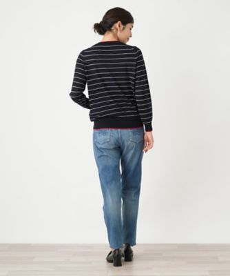 Leilian　レリアン　タートルネック長袖セーター　サイズ13＋　ボーダー白黒 Leilian レリアン タートルネック長袖セーター サイズ13＋