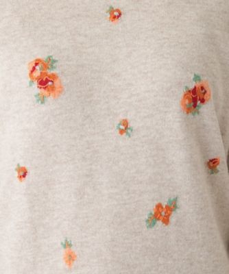 レリアンモチーフ刺繍クルーネックニットLeilian WHITE LABEL レリアンモチーフ刺繍クルーネックニットLeilian WHITE LABEL