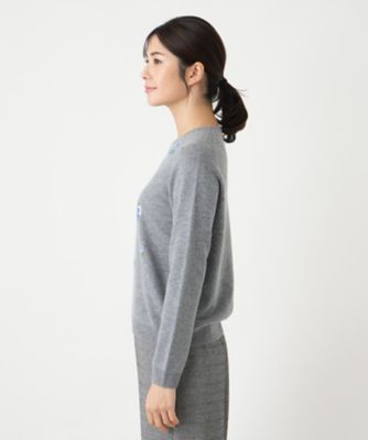leilian - Leilian(レリアン) 半袖セーター サイズ9 M レディース美品  - シルバー クルーネック 配色クルーネックニット | Leilian (Women)/レリアン | 三越