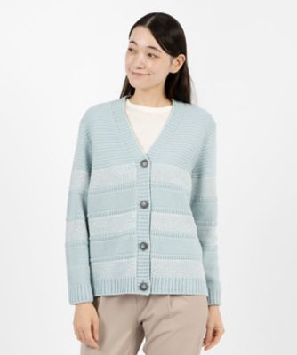 ＜Leilian (Women)＞編地切替Ｖネックカーディガン