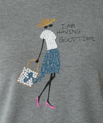 【新品】定価34,100円　レリアン　総柄ハイネックカットソー ブルー　13＋ つちふわ】カットソータートルネックプルオーバー