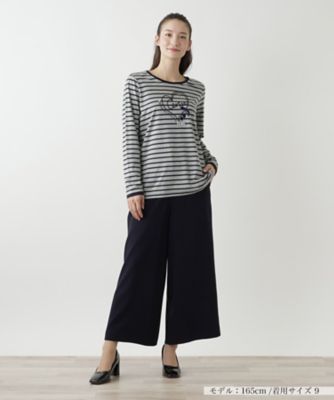 ハート×ボーダークルーネックカットソー【ＭＵＳＥ　ＢＹ　ＲＯＣＨＡＳ　Ｐｒｅｍｉｅｒｅ】
