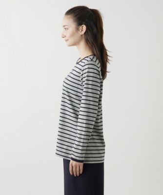 ハート×ボーダークルーネックカットソー【ＭＵＳＥ　ＢＹ　ＲＯＣＨＡＳ　Ｐｒｅｍｉｅｒｅ】