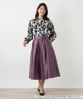 【店舗人気】フラワー柄バンドカラーブラウス【ＢＩＮＤＡ】