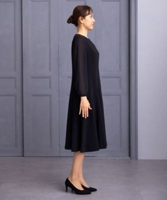 レリアン 黒リボン柄ワンピース ワンピース | Leilian (Women)/レリアン | 三越伊勢丹オンライン
