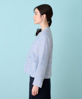 タグ付未使用品☆ レリアン ラメ入りレーヨン麻 ノーカラージャケット 13サイズ ノーカラージャケット | Leilian (Women)/レリアン | 三越伊勢丹