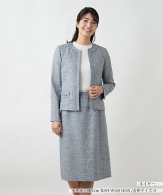 Leilian (Women)/レリアン ツイードノーカラースーツ