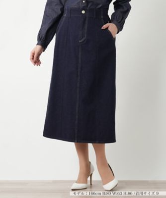 ＜Leilian (Women)＞デニムスカート【Ｌ　ＪＥＡＮＳ】