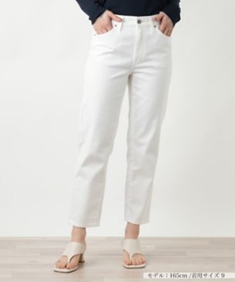 ＜Leilian (Women)＞クロップドホワイトデニム【Ｌ　ＪＥＡＮＳ】