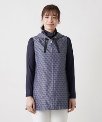総柄フーデッドベスト