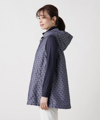 総柄フーデッドベスト
