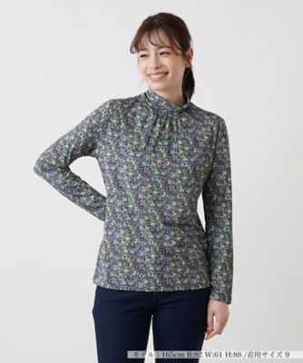 ＜Leilian (Women)＞小花柄ハイネックカットソー