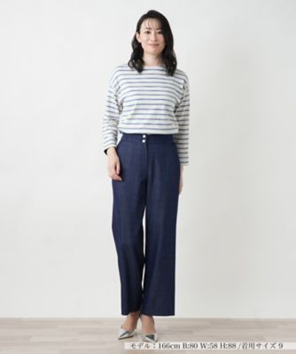 デニム調ワイドパンツ